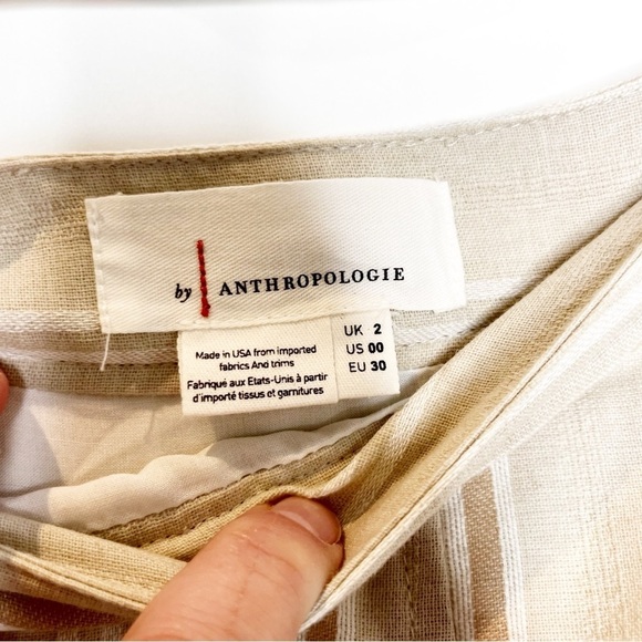 By Anthropologie | Tan Striped Midi Skirt - Picture 6 of 6